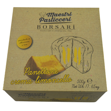 Panettone with candied lemon peel, filled with Limoncello cream