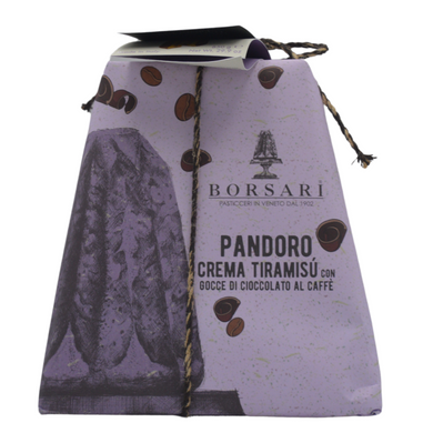 Hand wrapped pandoro with tiramisu cream & coffee choc chips 850G