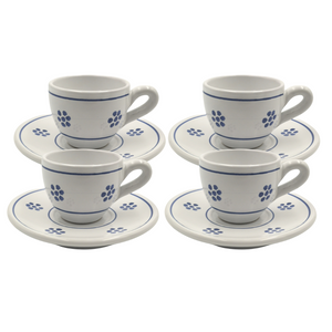 Bianca Speckled Espresso Cup and Saucer - 4 Pack