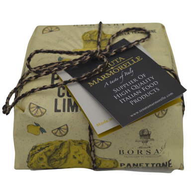 Hand Wrapped Panettone with Limoncello Cream & Candied Lemon Peel 1kg