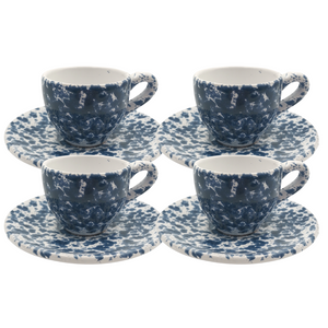 Blue Espresso Cup and Saucer 4 Pack