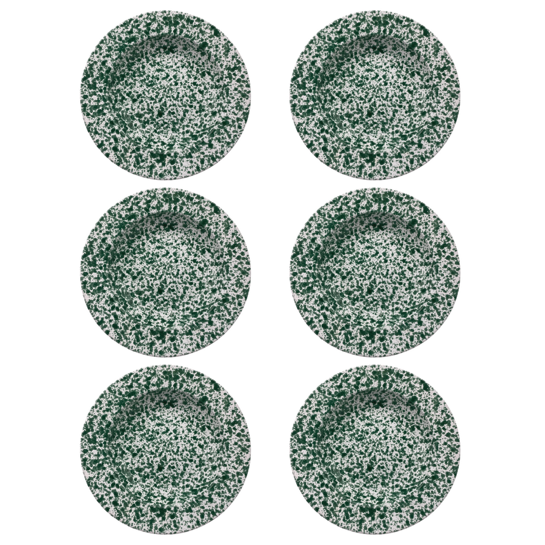 Green Speckled Side Plate 19cm - 6 pack