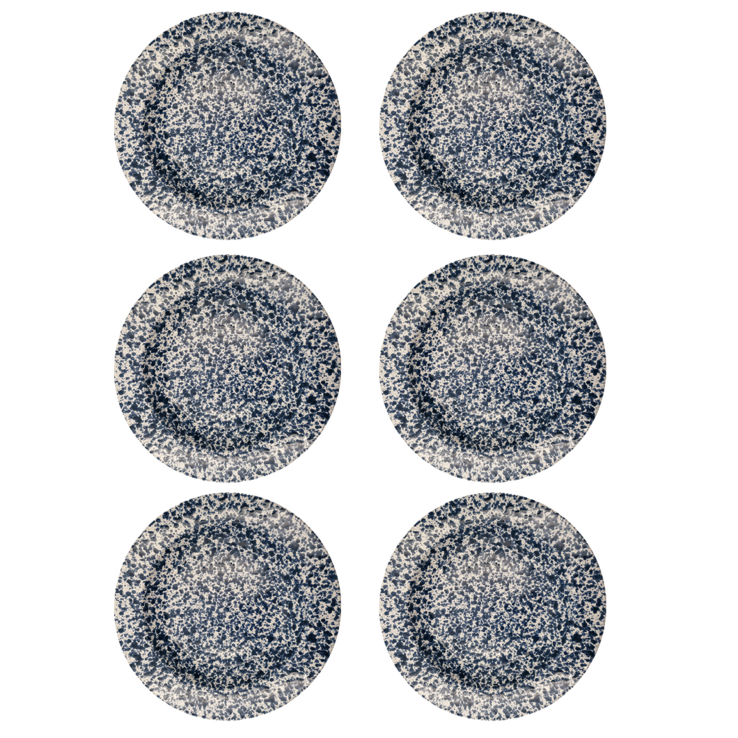 Blue Speckled Pasta Plate 23cm - 6 Pack